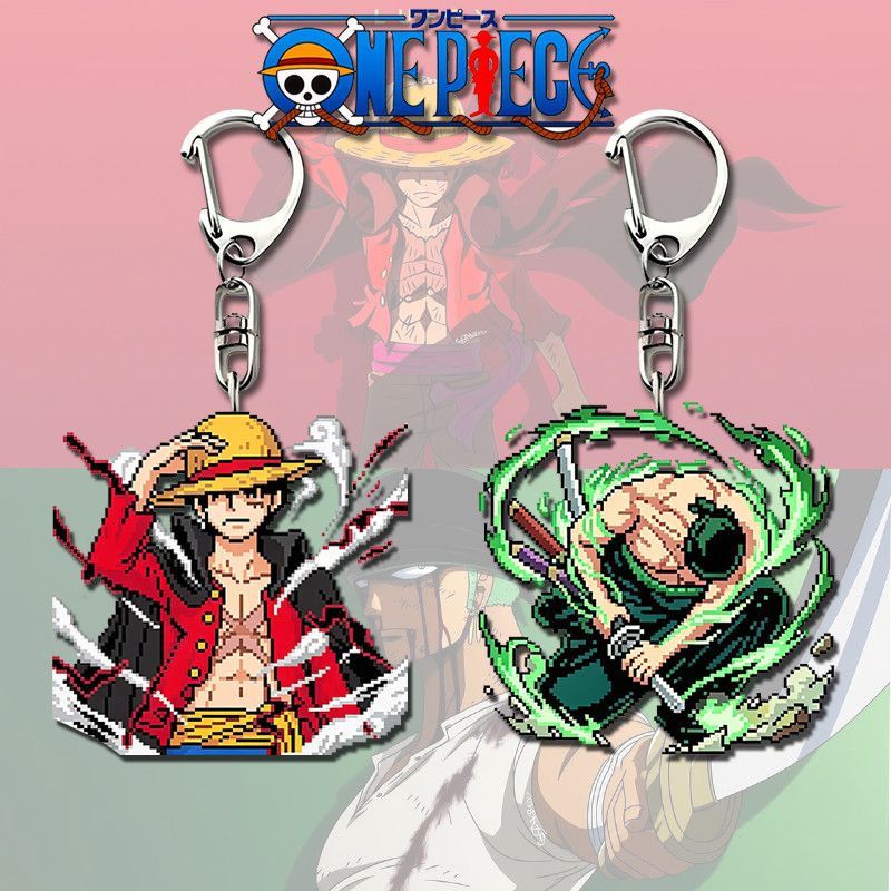 Cartoon One Piece Luffy Zoro A - огляд і ціна Carabiner Keychain