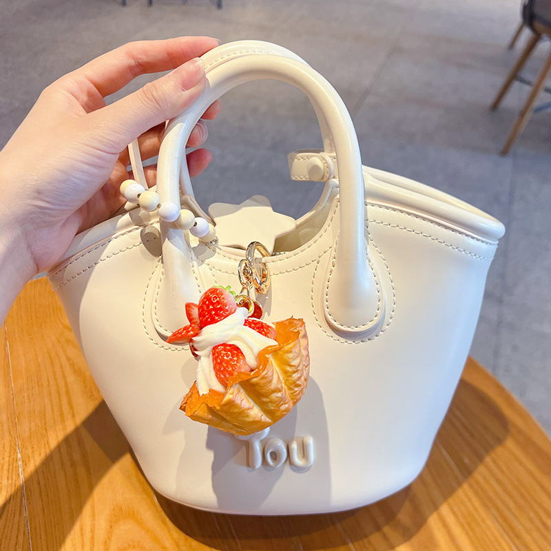 Creative PU Strawberry Egg Tar - огляд і ціна Carabiner Keychain